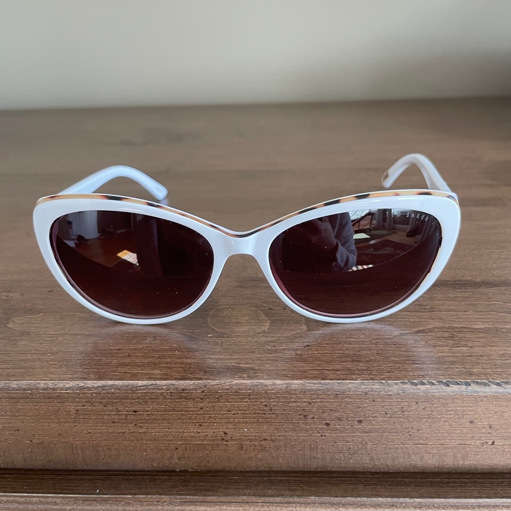Ted Baker White and Brown Cat-Eye Sunglasses
